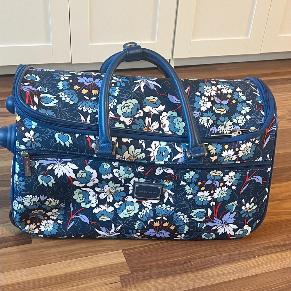 Floral Blue Travel Bag Vera Bradley Rolling Travel